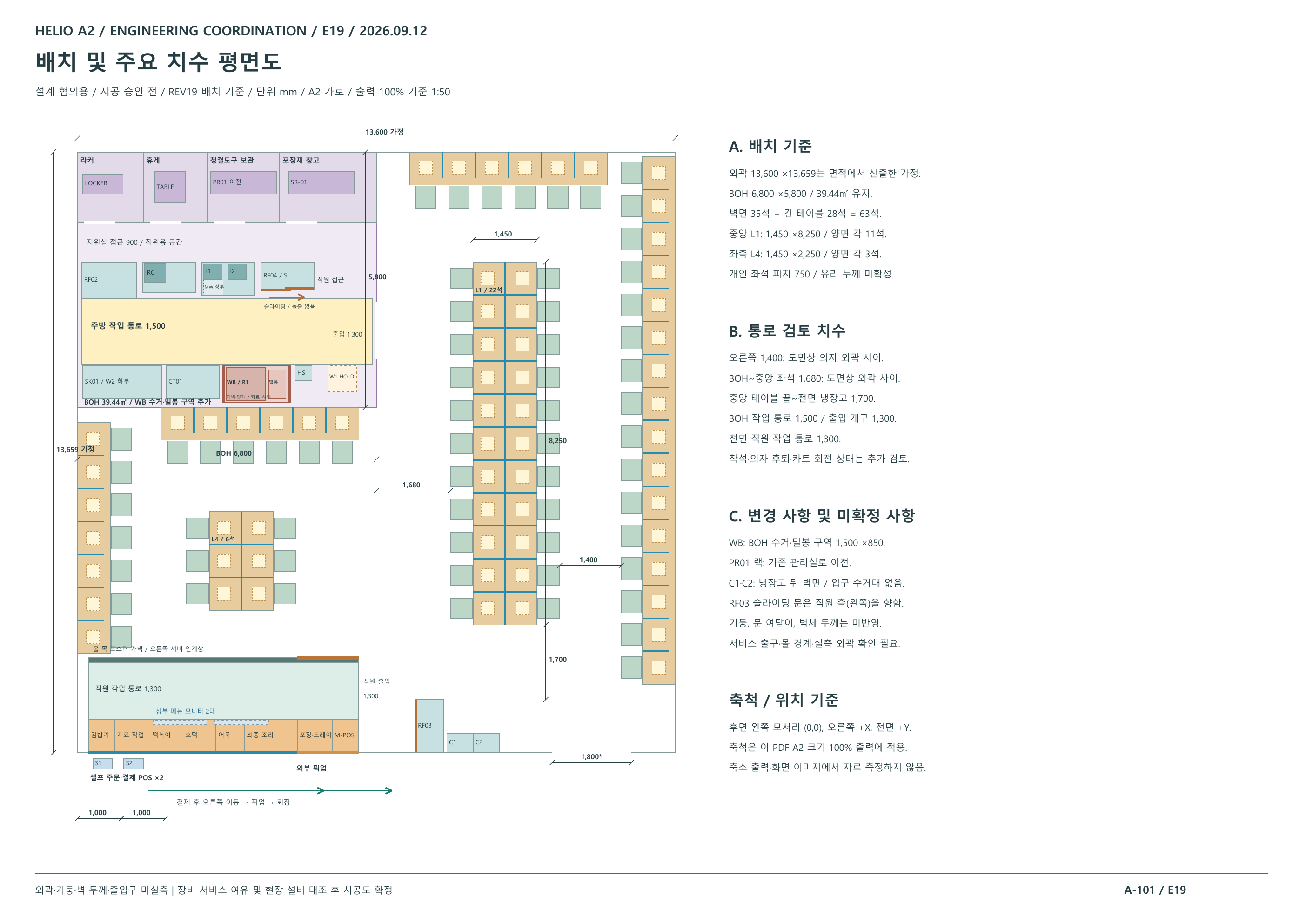 A-101 layout and dimensions